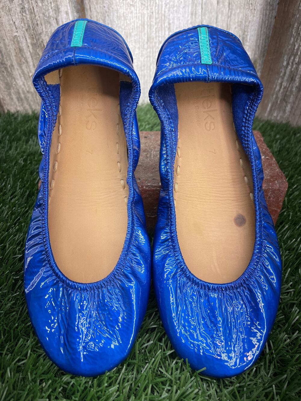 RARE Tieks Womens Ballet Flat Sapphire Metallic Leather Women's 7